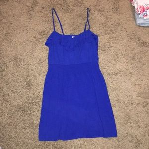 blue ruffle dress